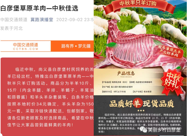 张家口尚义：白彦堡“微店”上线 订单养羊在线升级 中秋节日销售再创佳绩